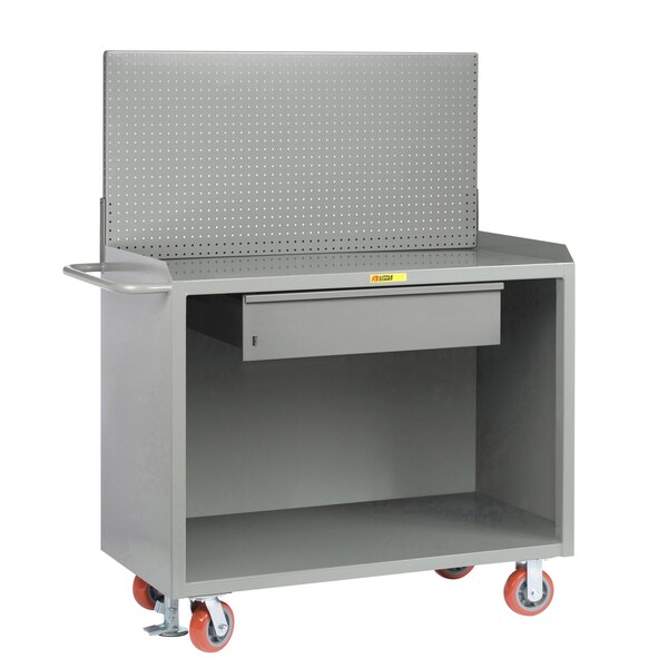 Mobile Bench Cabinets, 36"W, Heavy-Duty Drawer, Pegboard